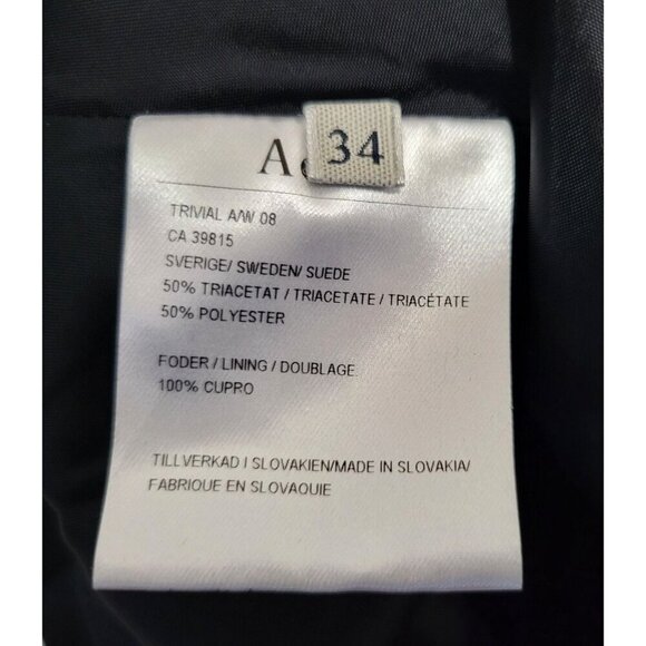 Acne Studios Trivial Black Draped Shift Dress Minimalist LBD - Picture 10 of 12